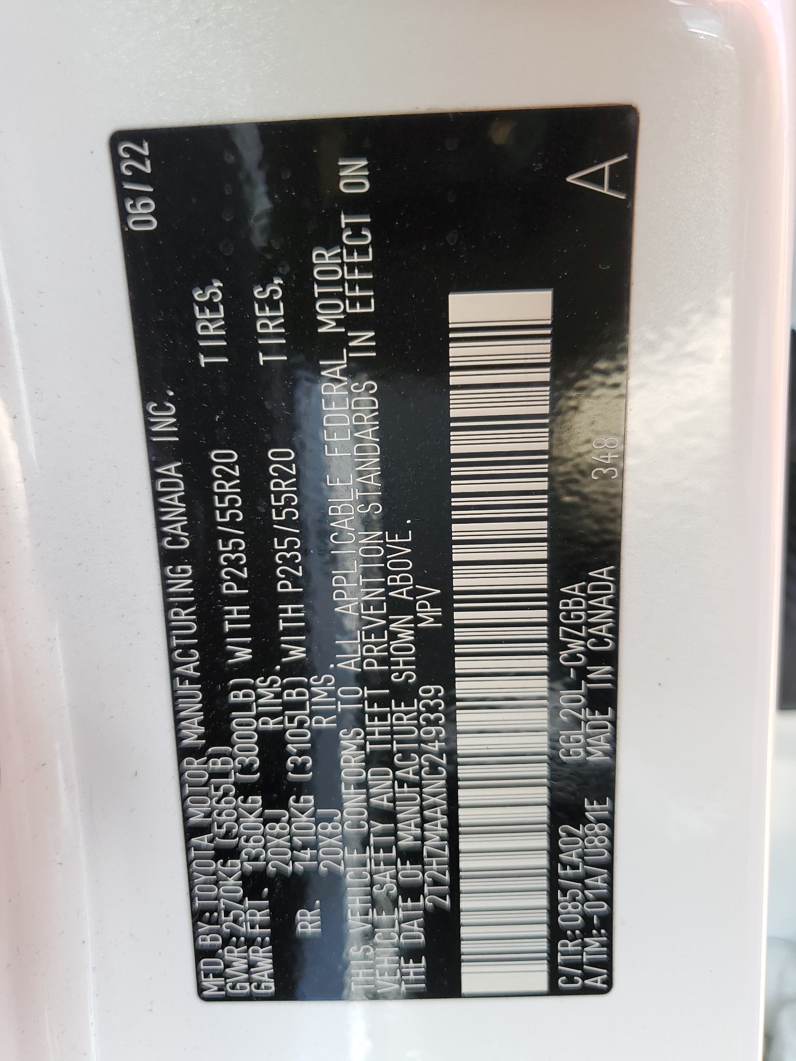 2T2HZMAAXNC249339 2022 Lexus Rx 350