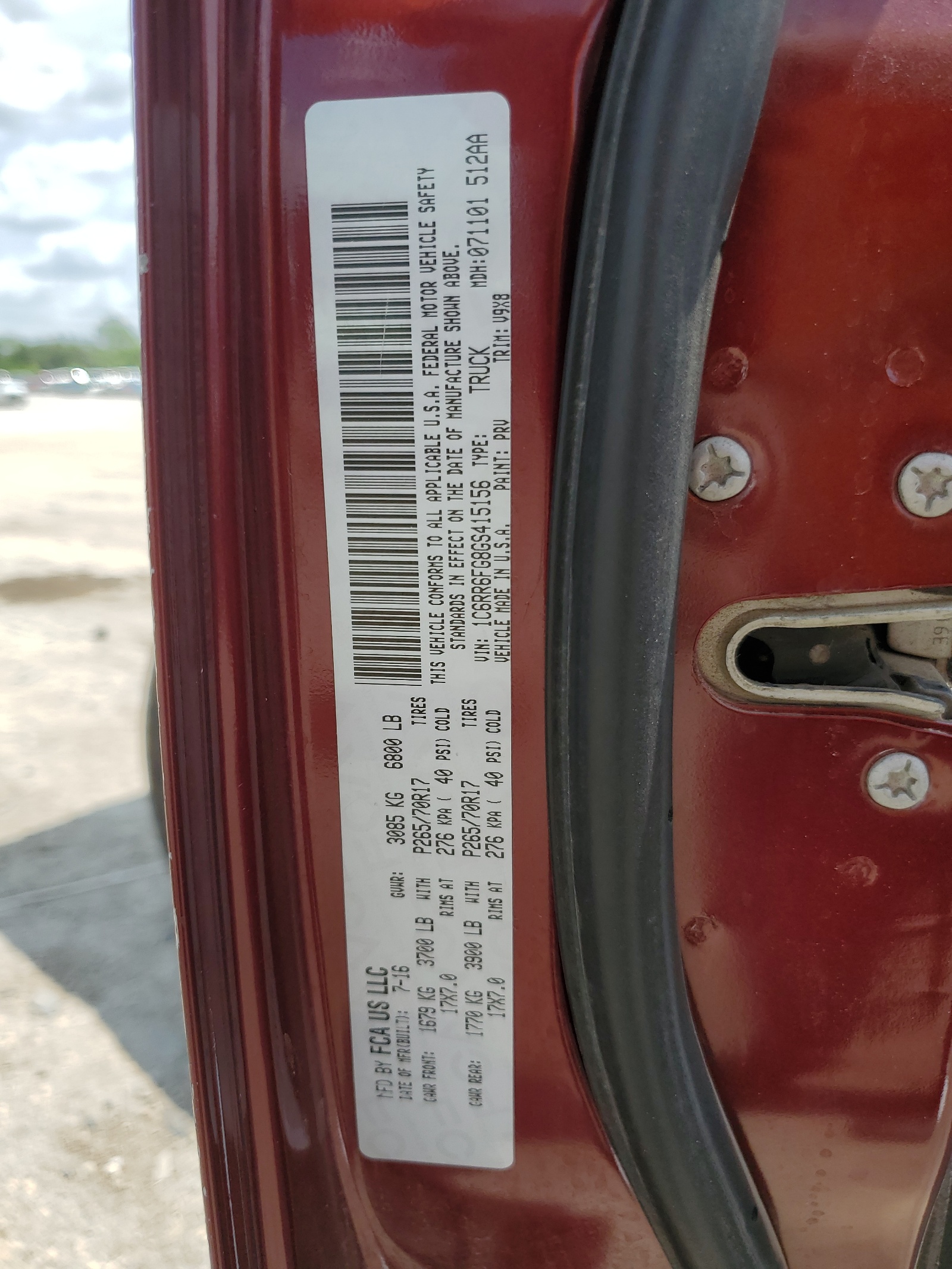 1C6RR6FG8GS415156 2016 Ram 1500 St