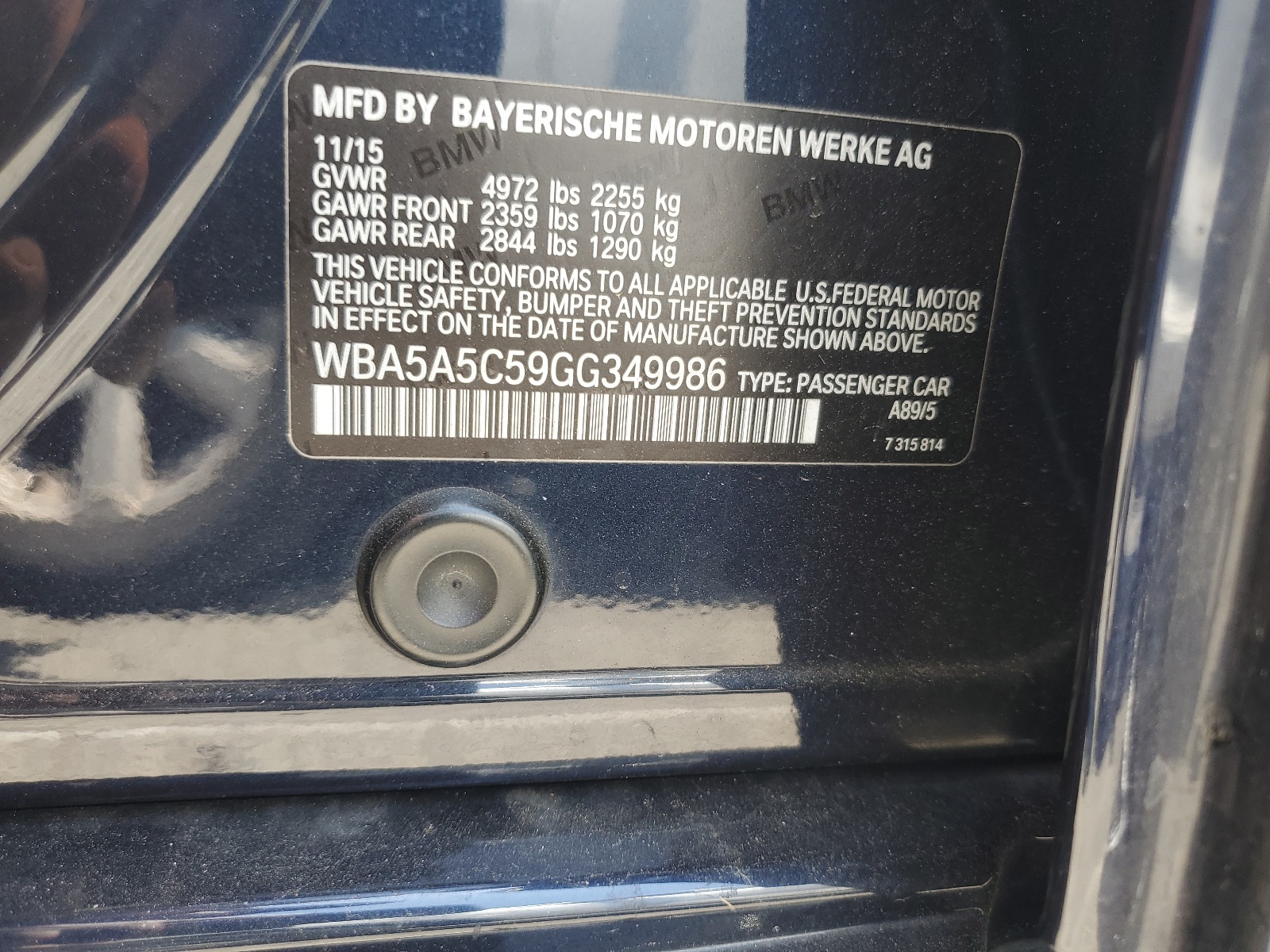 WBA5A5C59GG349986 2016 BMW 528 I