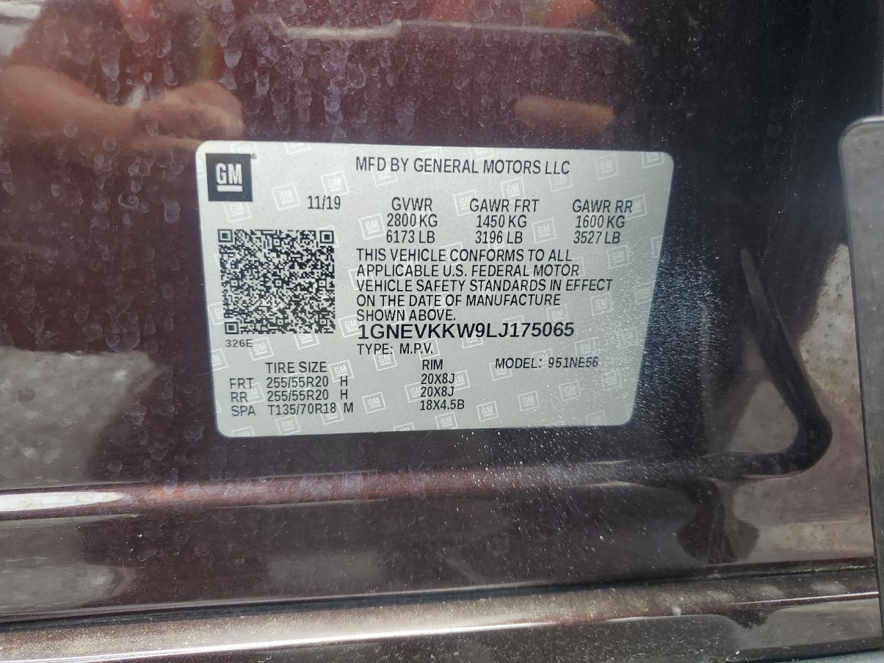 2020 Chevrolet Traverse Premier VIN: 1GNEVKKW9LJ175065 Lot: 63623085
