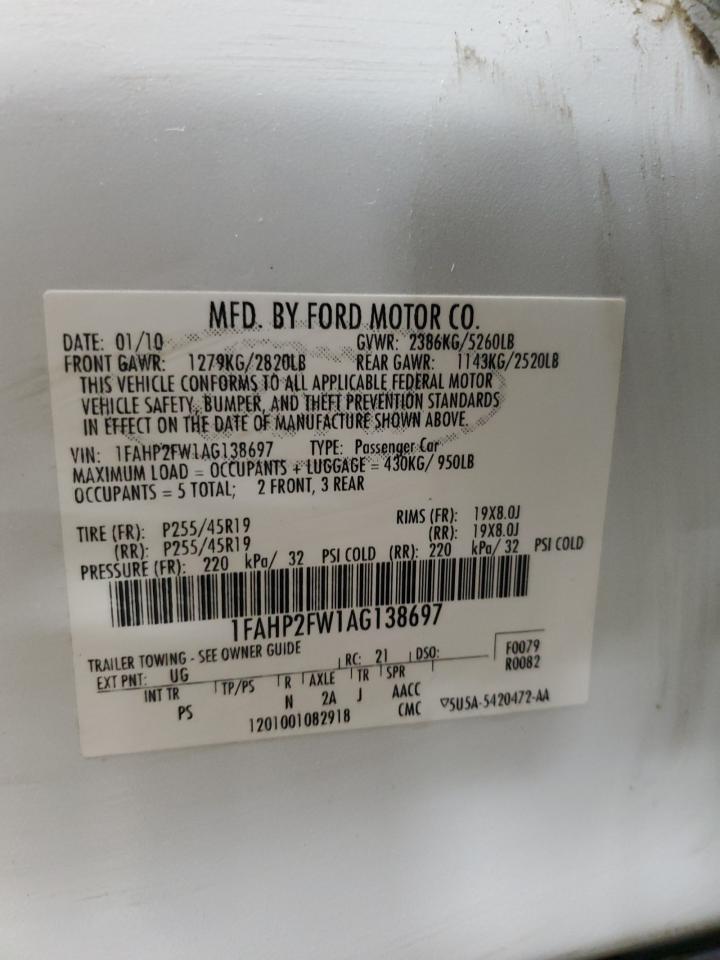 2010 Ford Taurus Limited VIN: 1FAHP2FW1AG138697 Lot: 63988345