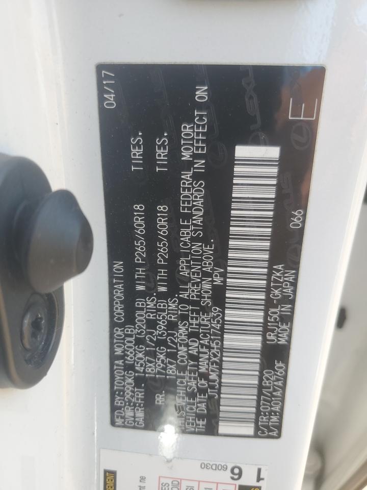 2017 Lexus Gx 460 Premium VIN: JTJJM7FX2H5174539 Lot: 64331305
