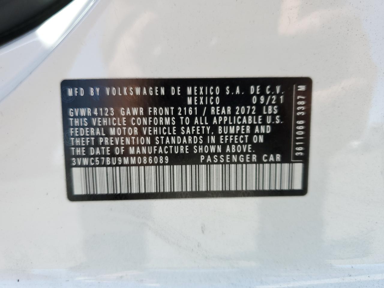2021 Volkswagen Jetta S VIN: 3VWC57BU9MM086089 Lot: 66941545