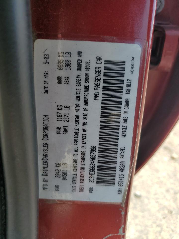2004 Chrysler 300M VIN: 2C3HE66G24H657996 Lot: 64865275