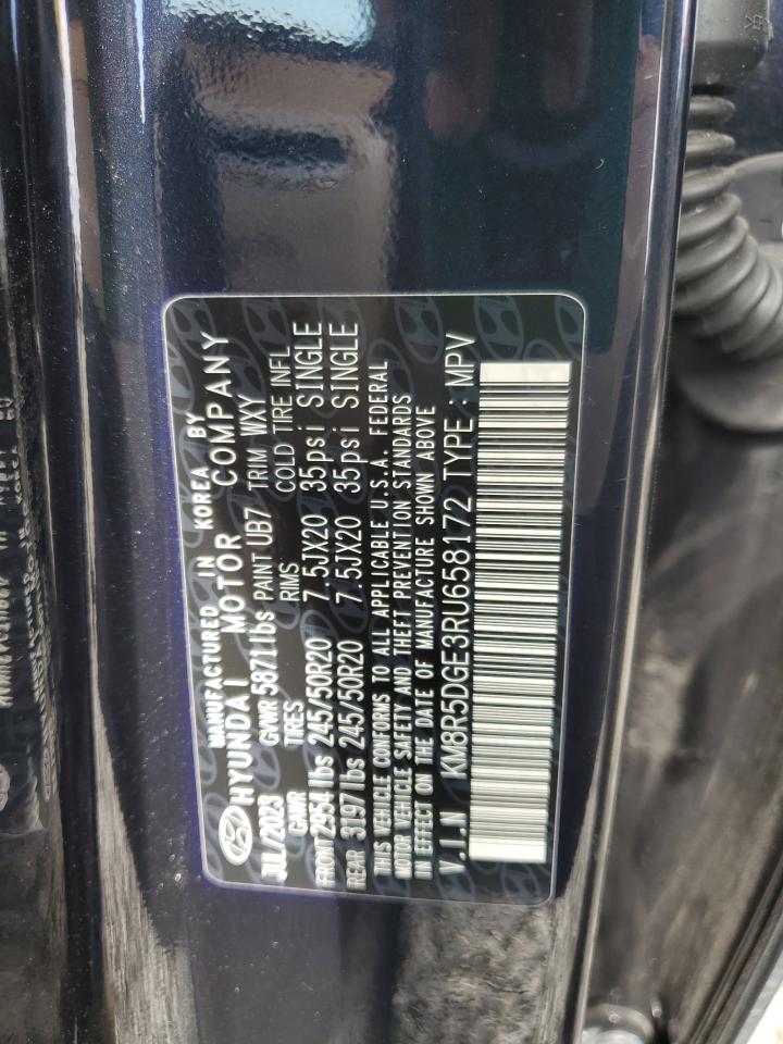 2024 Hyundai Palisade Limited VIN: KM8R5DGE3RU658172 Lot: 64097765