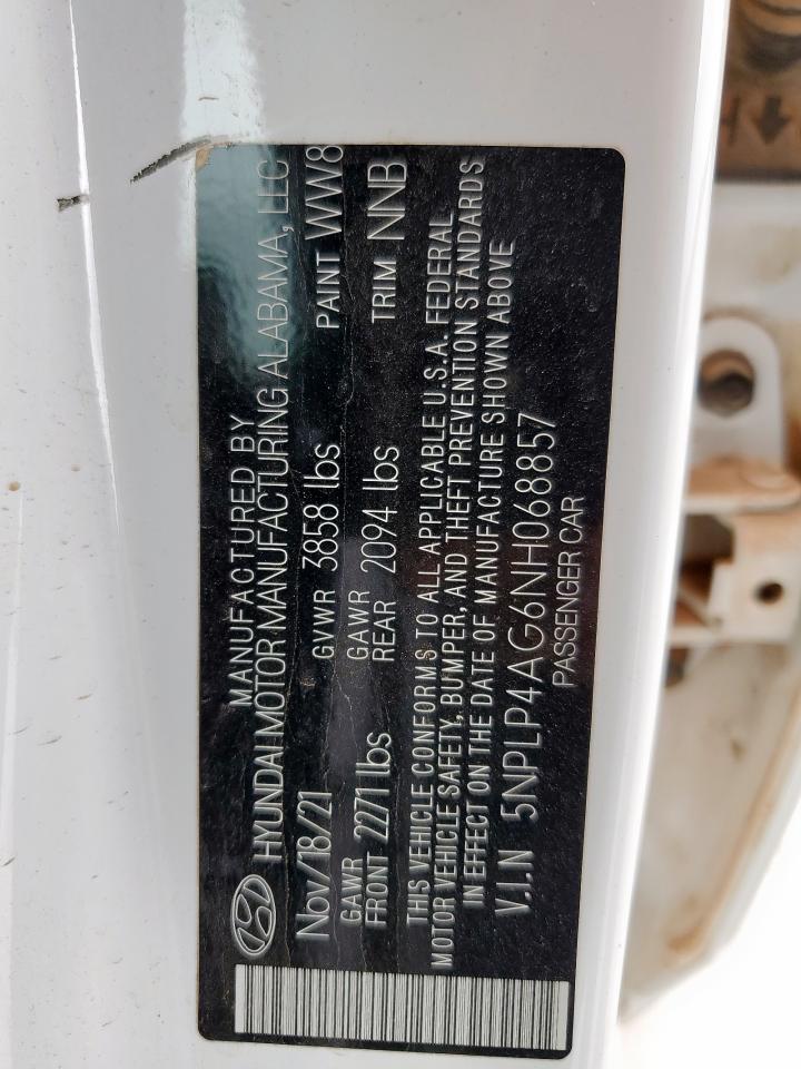 2022 Hyundai Elantra Limited VIN: 5NPLP4AG6NH068857 Lot: 62893815