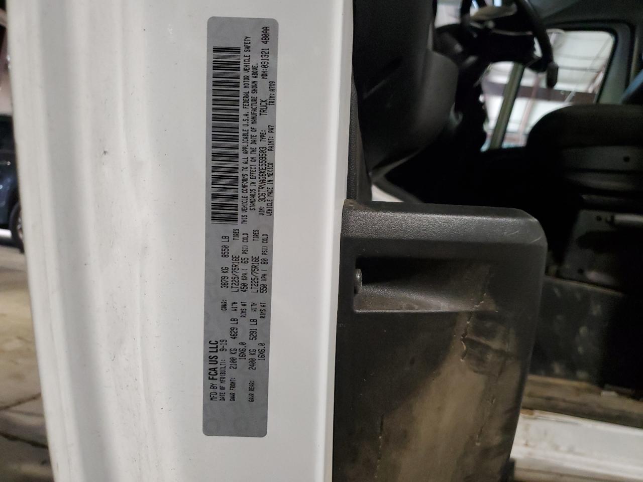 2019 Ram Promaster 1500 1500 Standard VIN: 3C6TRVAG6KE559503 Lot: 64945395