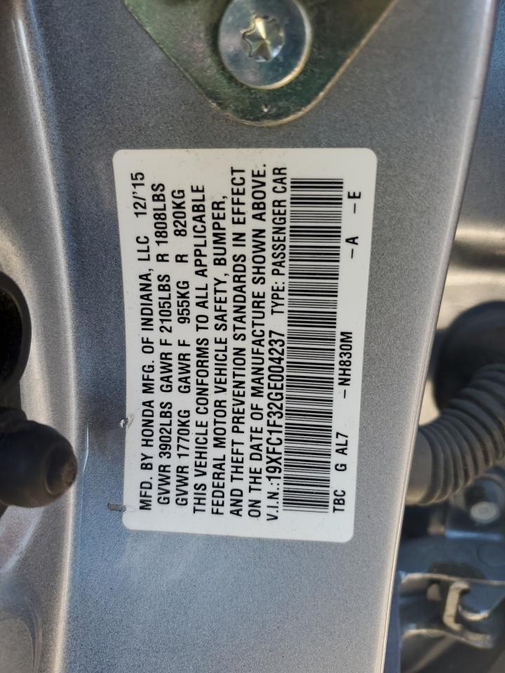 19XFC1F32GE004237 HONDA CIVIC 2016