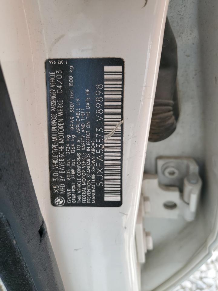 2003 BMW X5 3.0I VIN: 5UXFA53573LV89898 Lot: 64896465