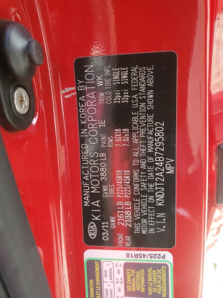 2011 Kia Soul + VIN: KNDJT2A24B7295802 Lot: 63783035