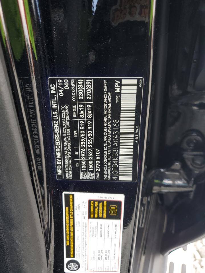 2020 Mercedes-Benz Gle 350 4Matic VIN: 4JGFB4KB3LA043168 Lot: 67134775