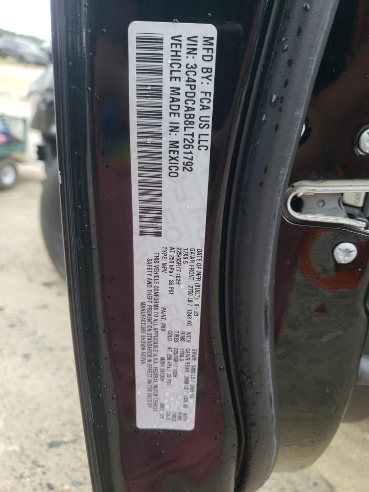 2020 Dodge Journey Se VIN: 3C4PDCAB8LT261792 Lot: 63387585