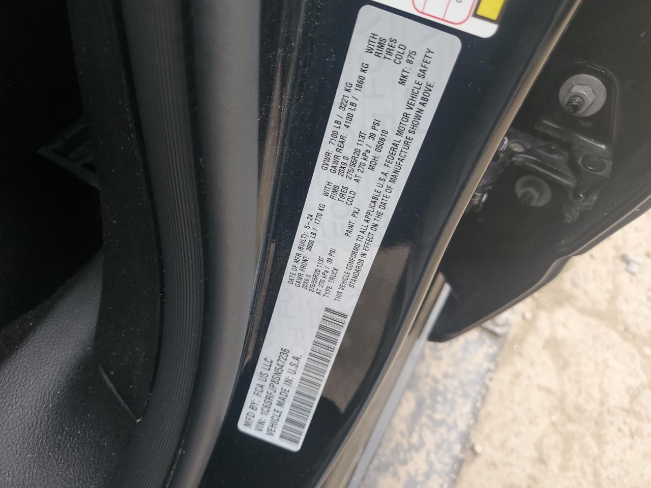 2025 Ram 1500 Laramie VIN: 1C6SRFJP8SN547236 Lot: 65136515