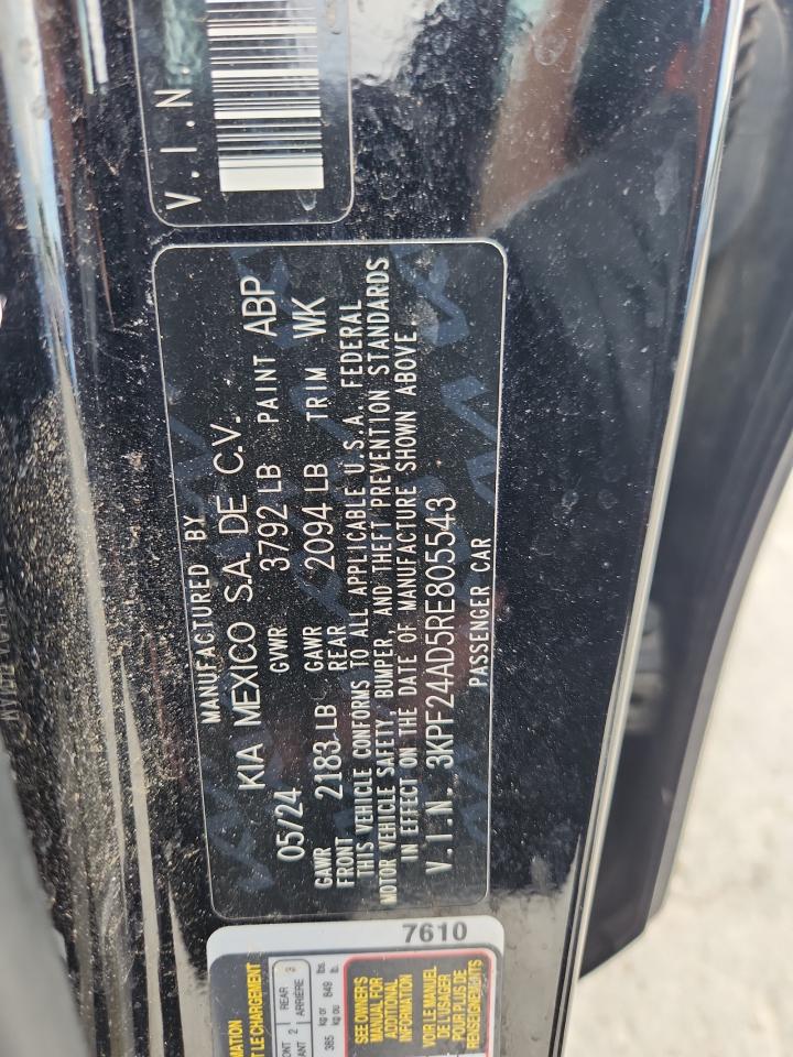 3kpf24ad5re805543 3KPF24AD5RE805543 2024 Kia Forte Lx