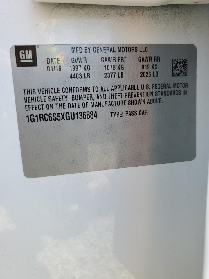 2016 Chevrolet Volt Lt VIN: 1G1RC6S5XGU136884 Lot: 66710445