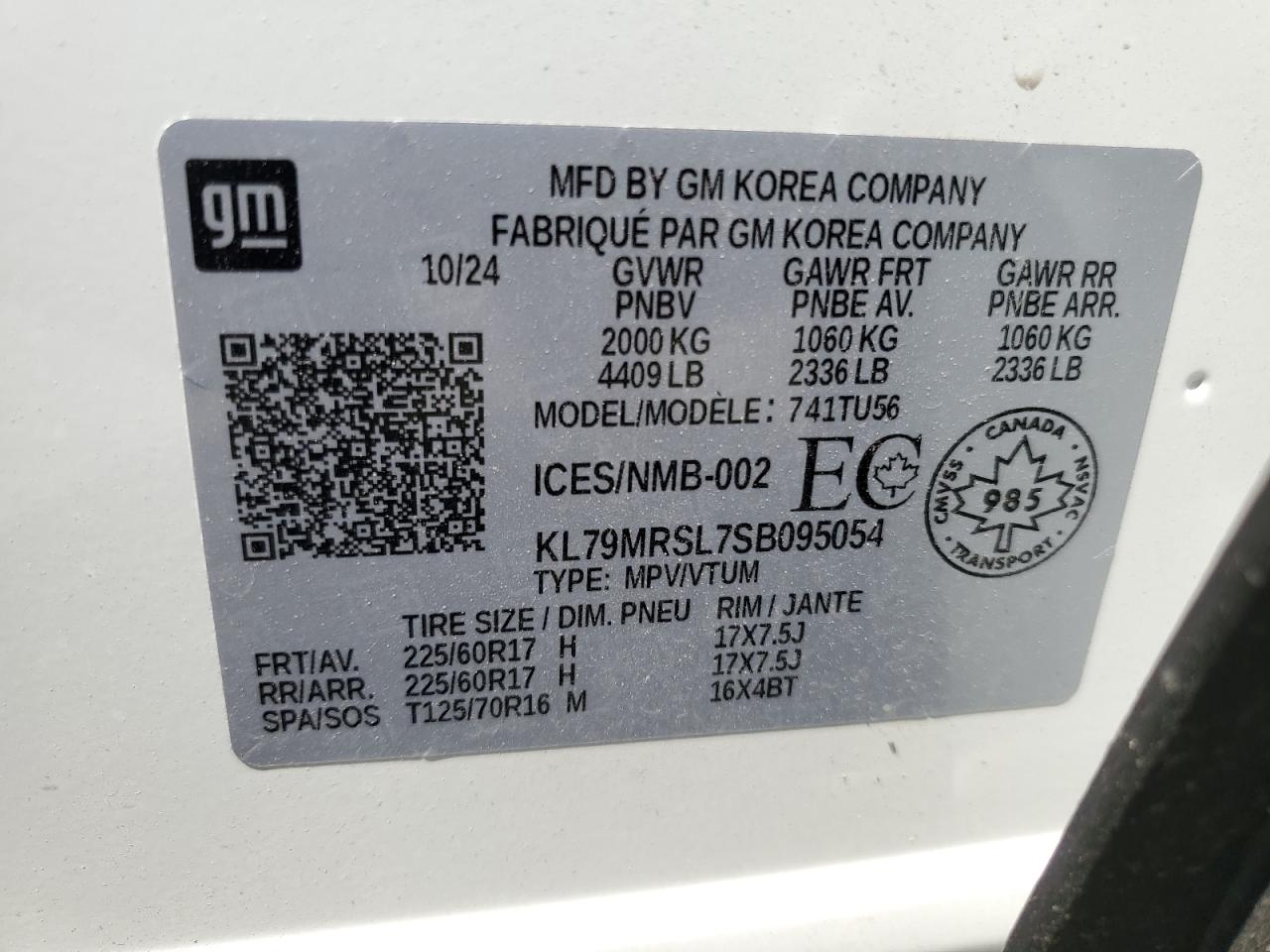 kl79mrsl7sb095054 KL79MRSL7SB095054 2025 Chevrolet Trailblazer Lt
