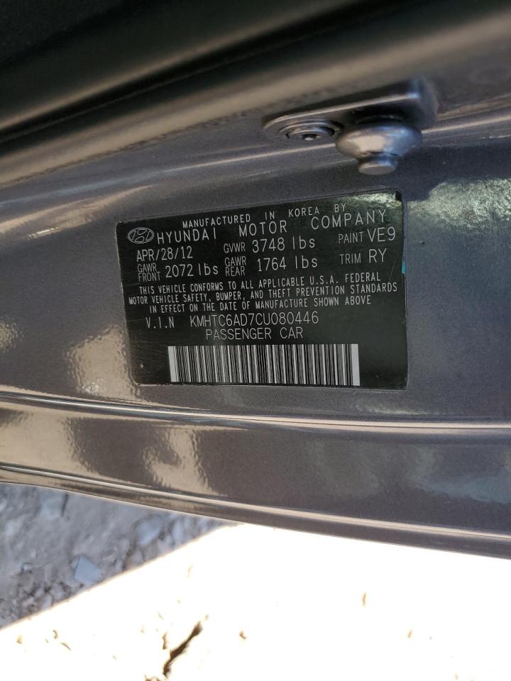 kmhtc6ad7cu080446 KMHTC6AD7CU080446 2012 Hyundai Veloster