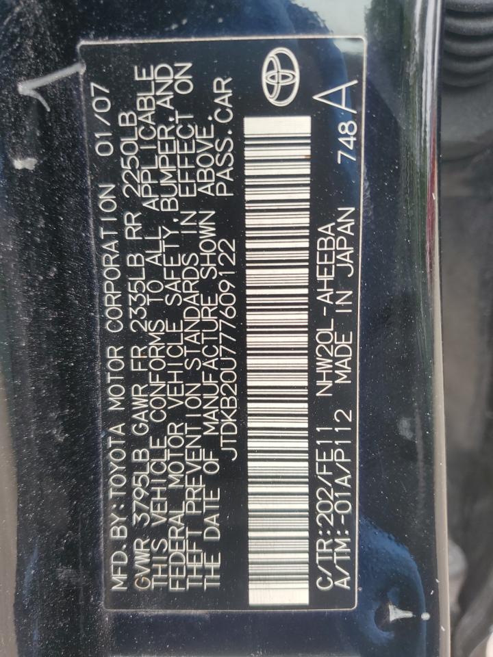 2007 Toyota Prius VIN: JTDKB20U777609122 Lot: 92698525