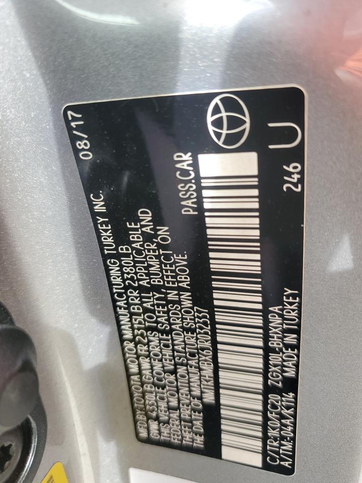 2018 Toyota C-Hr Xle VIN: NMTKHMBX6JR032337 Lot: 64478395