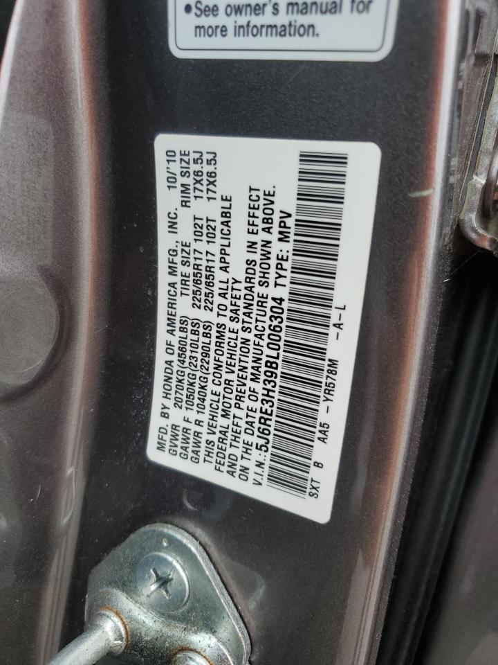 2011 Honda Cr-V Lx VIN: 5J6RE3H39BL006304 Lot: 67113485