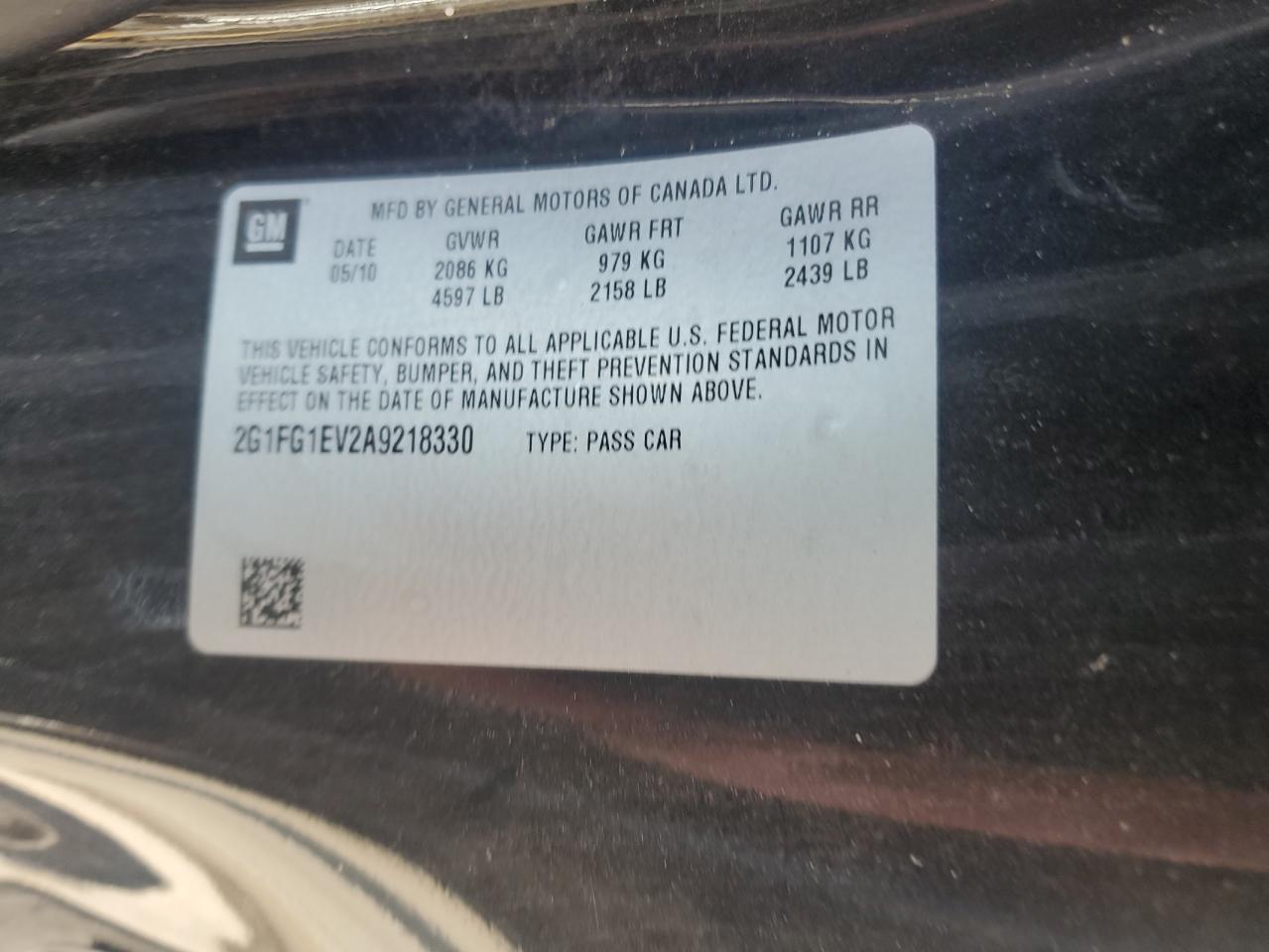 2010 Chevrolet Camaro Lt VIN: 2G1FG1EV2A9218330 Lot: 65608715