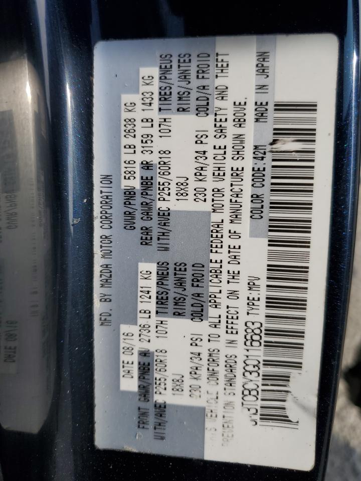 2016 Mazda Cx-9 Touring VIN: JM3TCBCY3G0116683 Lot: 65330875