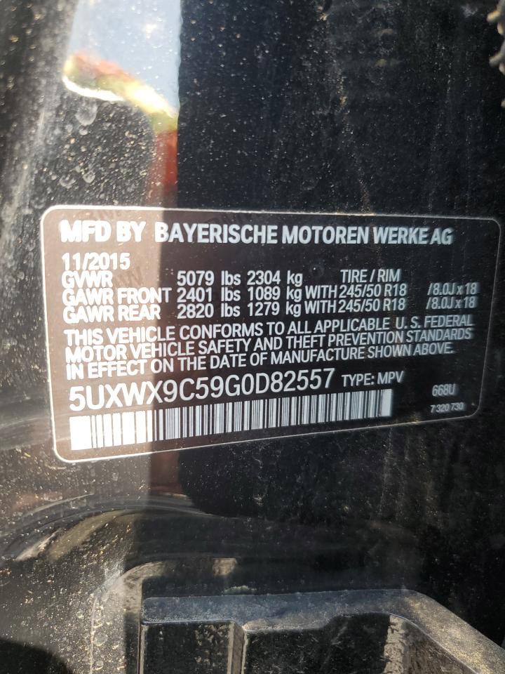2016 BMW X3 xDrive28I VIN: 5UXWX9C59G0D82557 Lot: 64480545