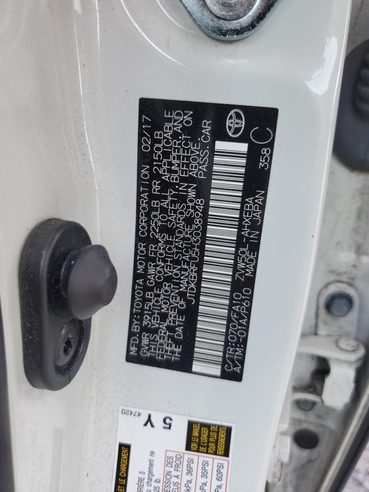 2017 Toyota Prius VIN: JTDKBRFU5H3038948 Lot: 65287365