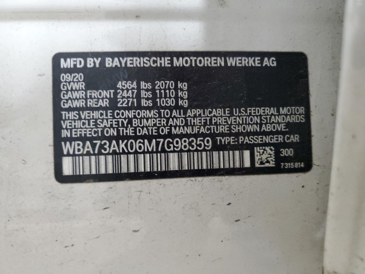 2021 BMW 228Xi VIN: WBA73AK06M7G98359 Lot: 66487375