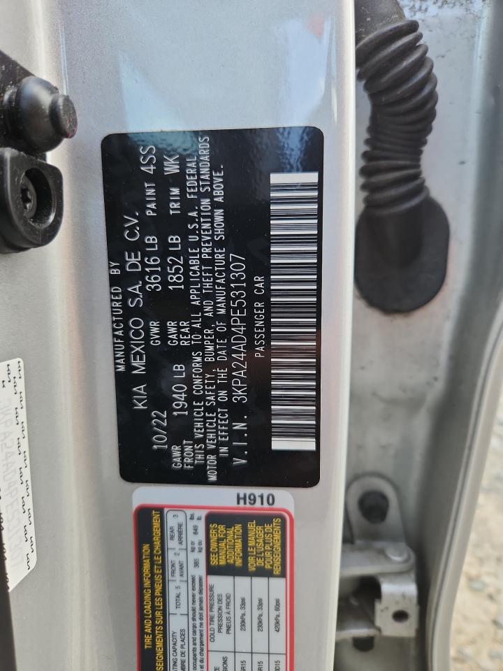 2023 Kia Rio Lx VIN: 3KPA24AD4PE531307 Lot: 64481505