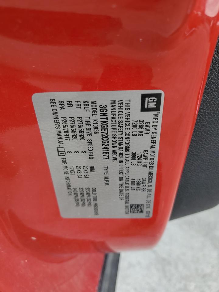 2012 Chevrolet Avalanche Ltz VIN: 3GNTKGE72CG241877 Lot: 66460055