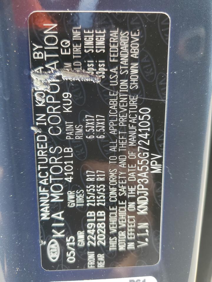 2016 Kia Soul + VIN: KNDJP3A55G7241050 Lot: 64632935