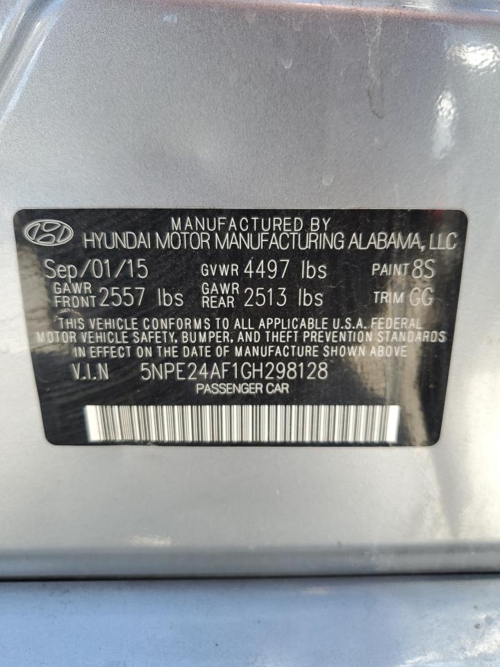 2016 Hyundai Sonata Se VIN: 5NPE24AF1GH298128 Lot: 64333065