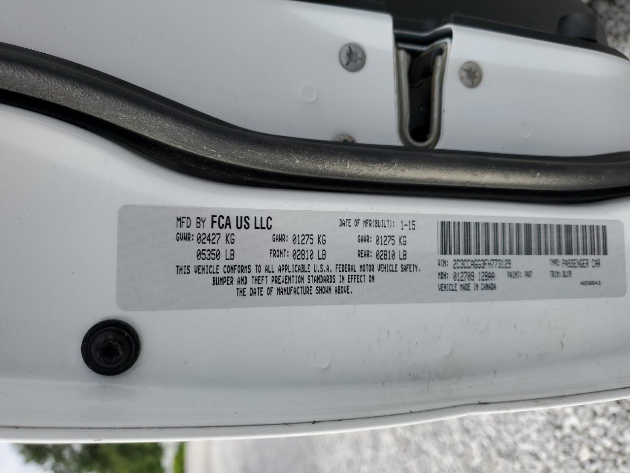 2015 Chrysler 300 S VIN: 2C3CCAGG3FH773129 Lot: 66370015