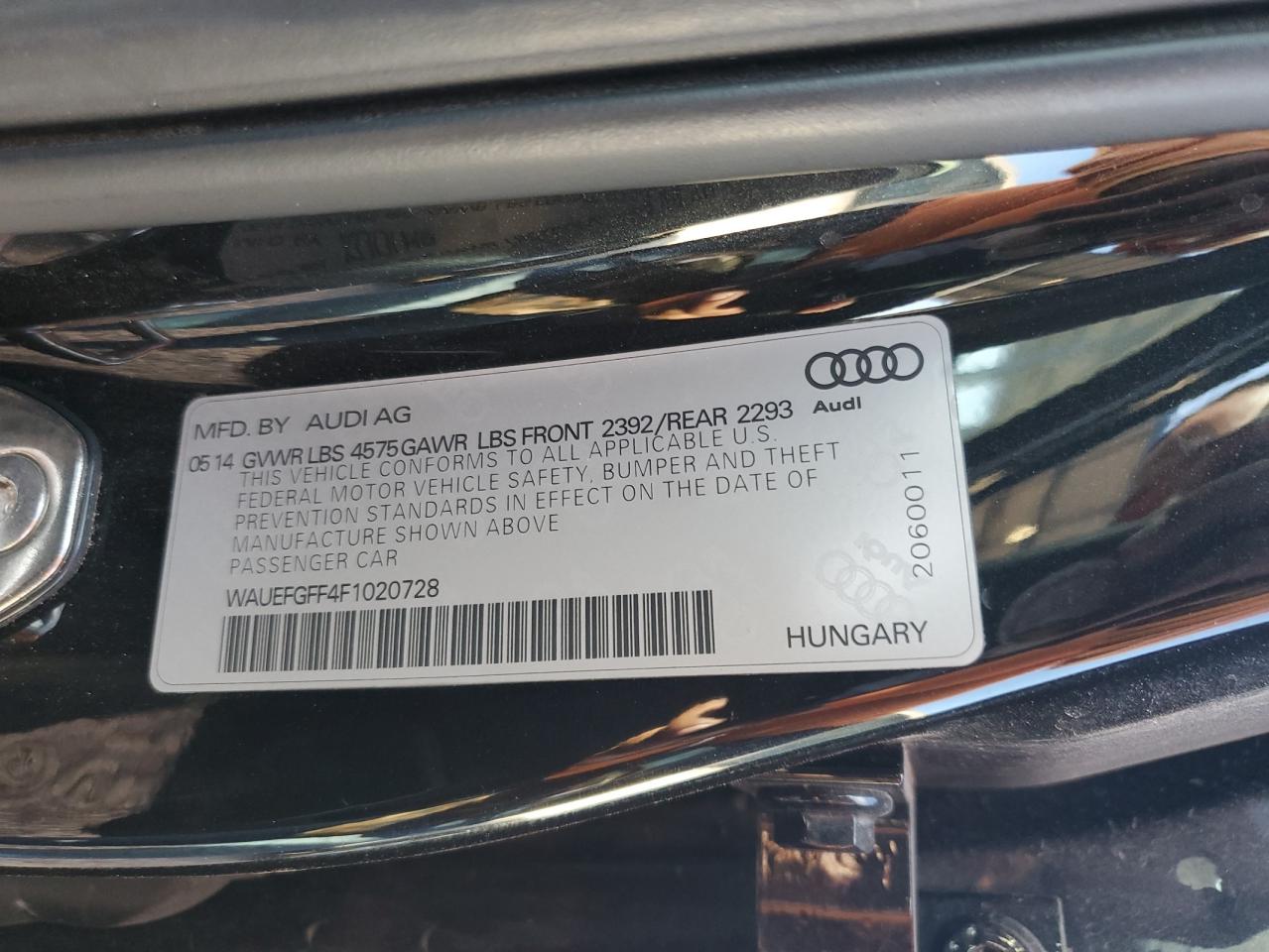 2015 Audi A3 Premium Plus VIN: WAUEFGFF4F1020728 Lot: 64425585