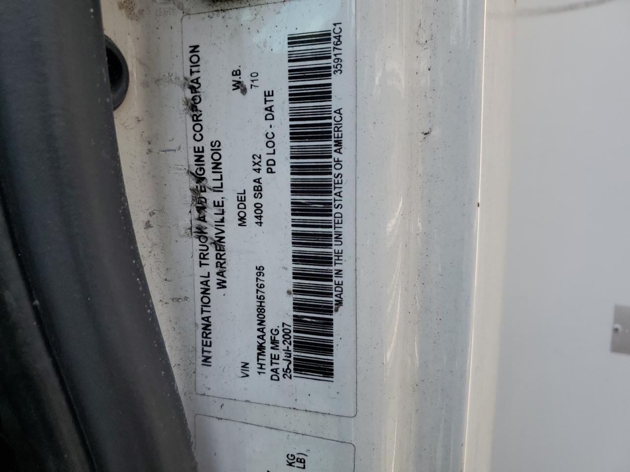 2008 International 4000 4400 VIN: 1HTMKAAN08H576795 Lot: 61603705