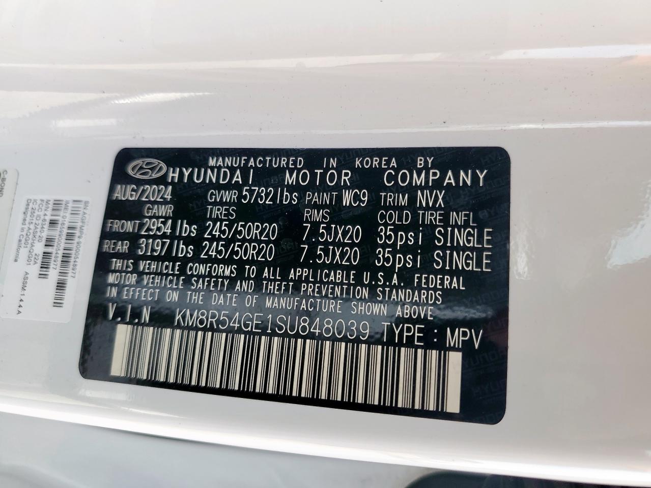 2025 Hyundai Palisade Limited VIN: KM8R54GE1SU848039 Lot: 62429665