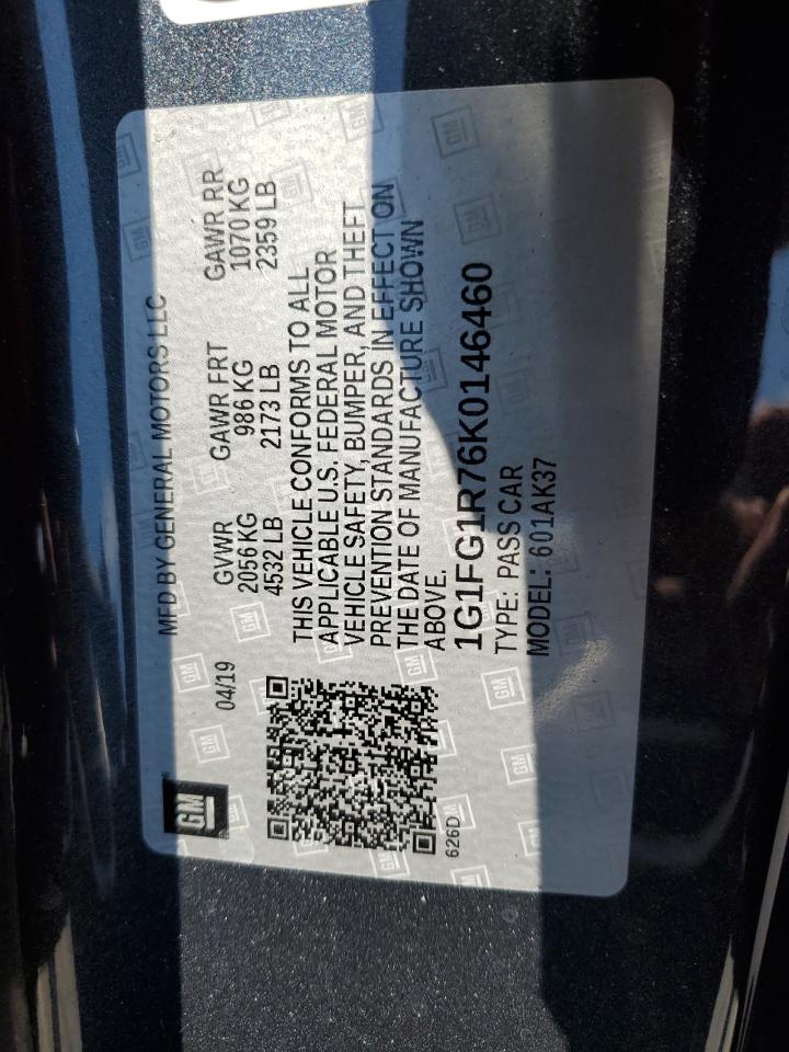 2019 Chevrolet Camaro Ss VIN: 1G1FG1R76K0146460 Lot: 63711795