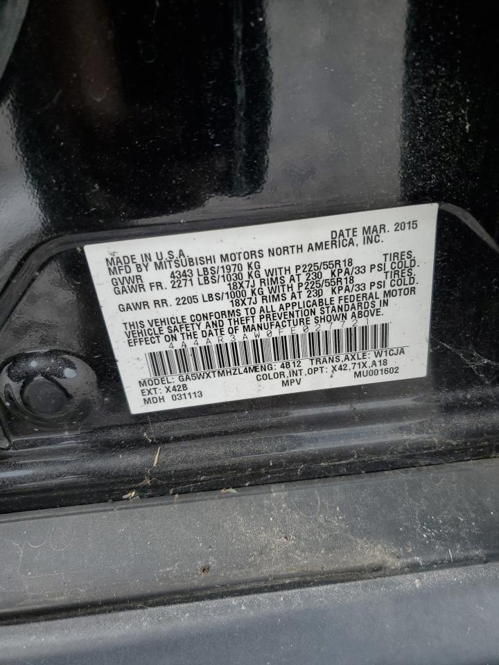 2015 Mitsubishi Outlander Sport Es VIN: 4A4AR3AW0FE027721 Lot: 65320855