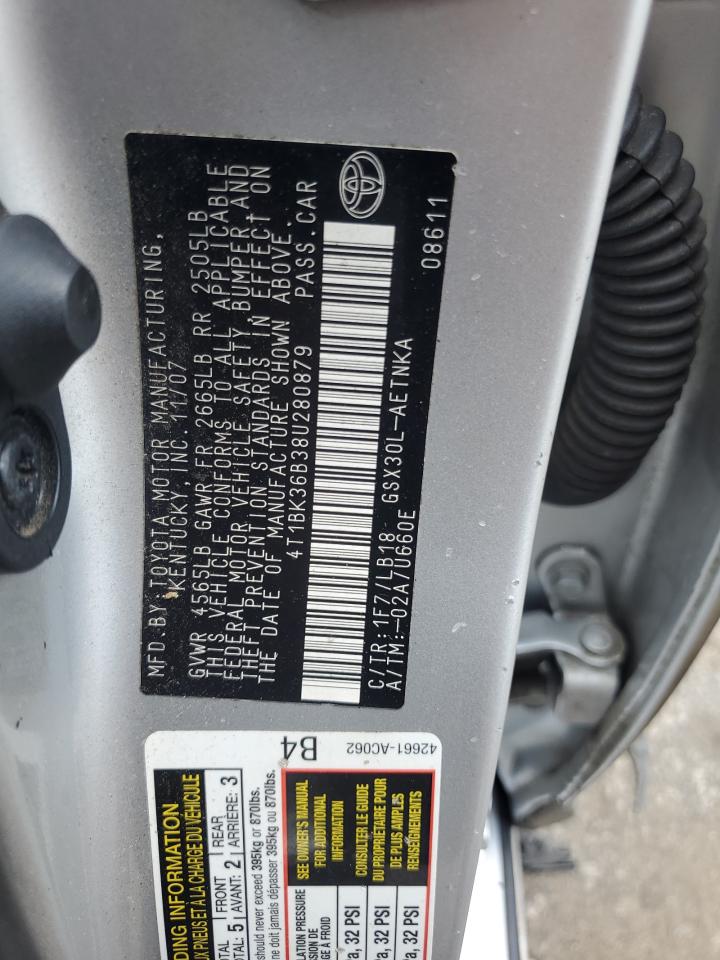 2008 Toyota Avalon Xl VIN: 4T1BK36B38U280879 Lot: 62440965