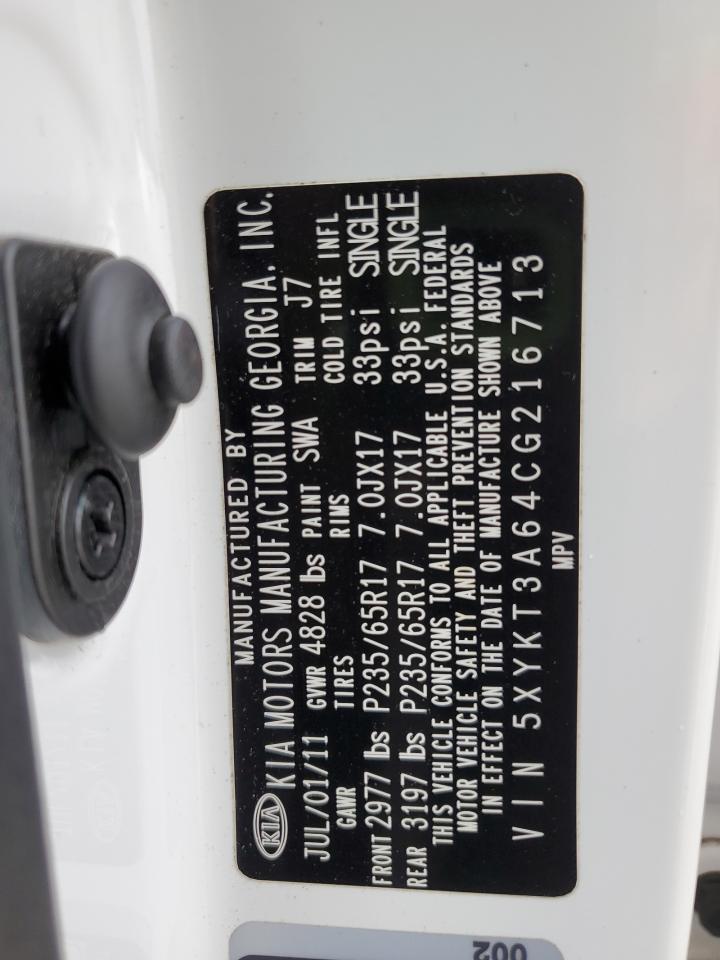 2012 Kia Sorento Base VIN: 5XYKT3A64CG216713 Lot: 62847655