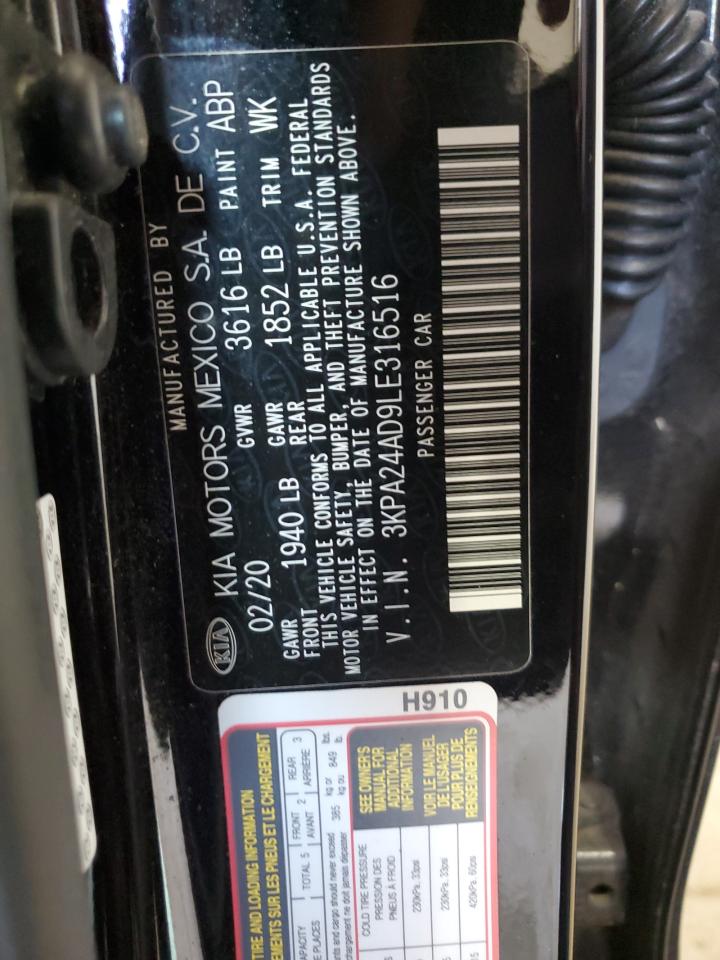 2020 Kia Rio Lx VIN: 3KPA24AD9LE316516 Lot: 64249725