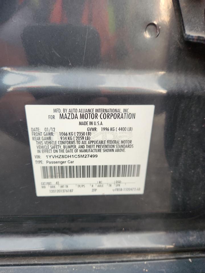 2012 Mazda 6 I VIN: 1YVHZ8DH1C5M27499 Lot: 63793345