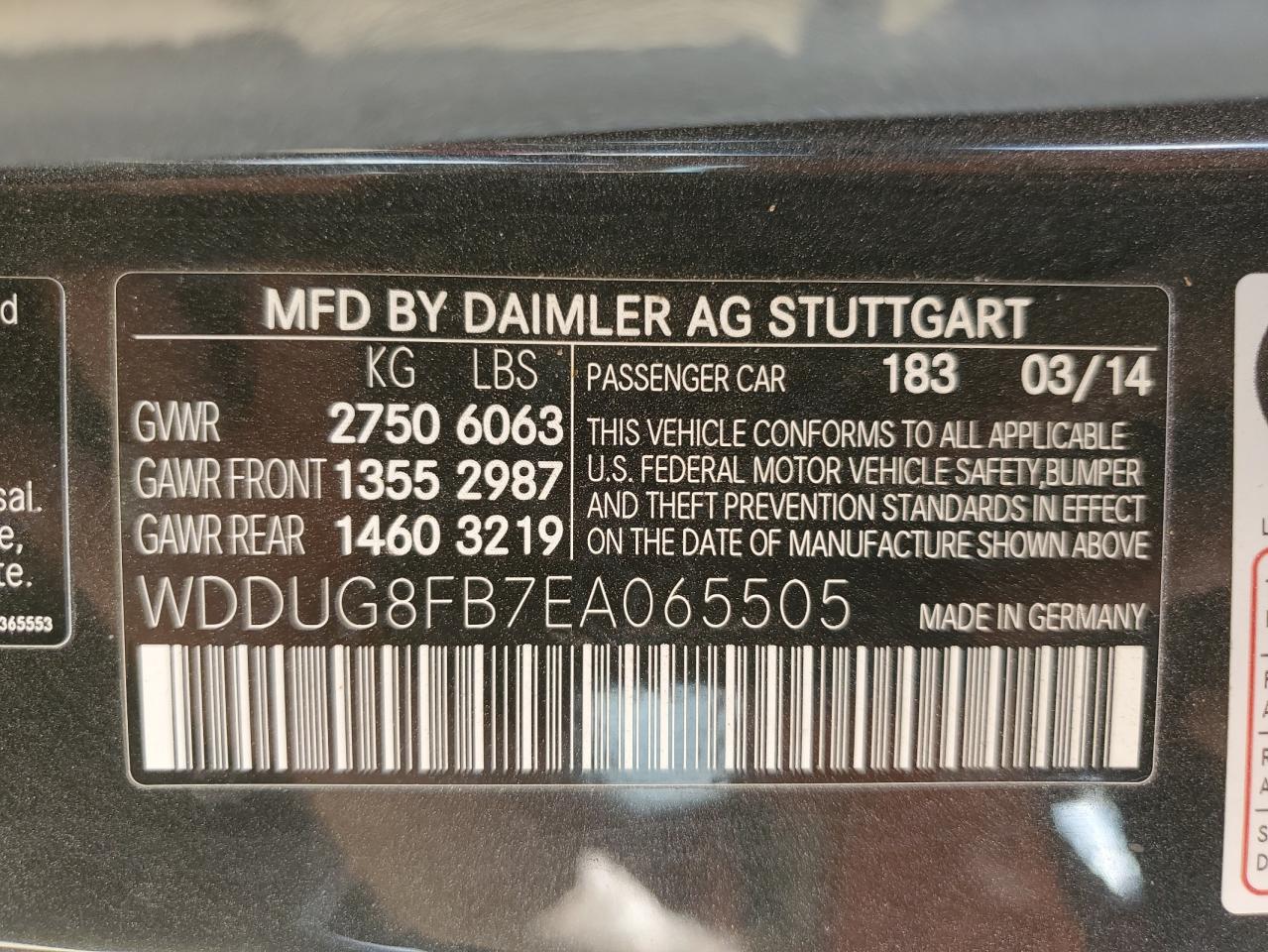 2014 Mercedes-Benz S 550 4Matic VIN: WDDUG8FB7EA065505 Lot: 63252995