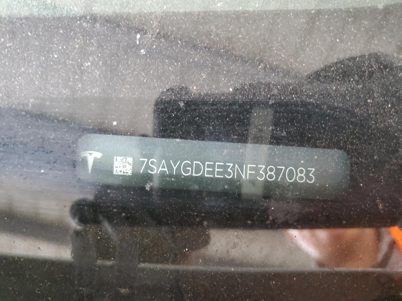 2022 Tesla Model Y VIN: 7SAYGDEE3NF387083 Lot: 65645065