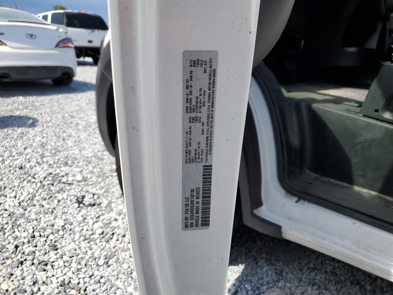 2024 Ram Promaster 2500 2500 High VIN: 3C6LRVDG3RE102184 Lot: 64181705