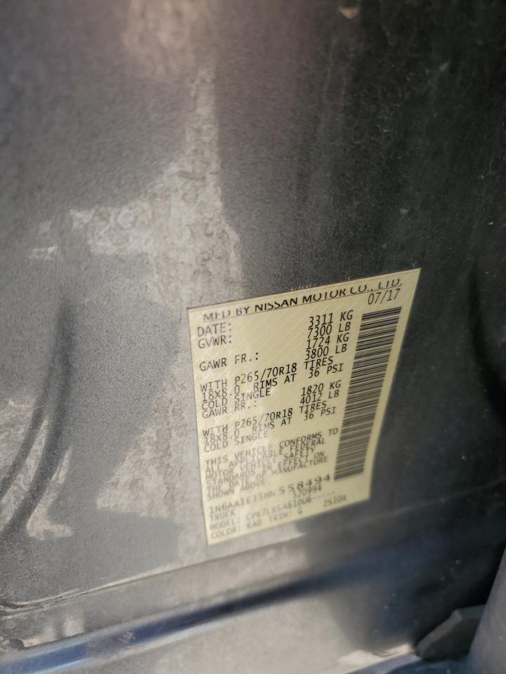 2017 Nissan Titan S VIN: 1N6AA1EJ5HN558494 Lot: 63320105