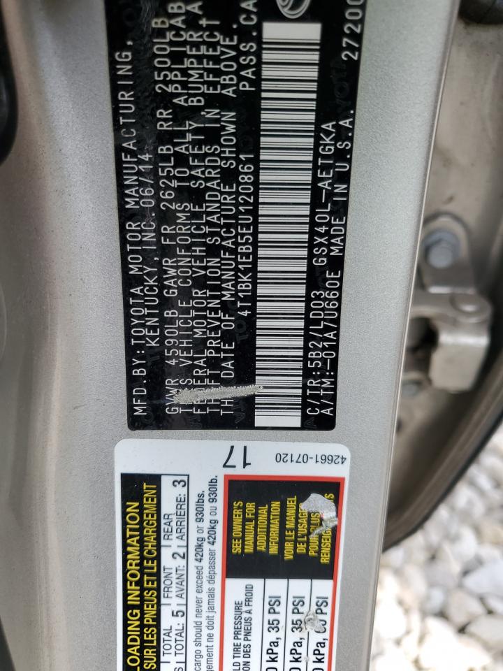 2014 Toyota Avalon Base VIN: 4T1BK1EB5EU120861 Lot: 63628605