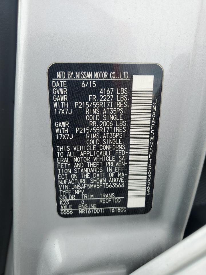 2015 Nissan Juke S VIN: JN8AF5MV5FT563563 Lot: 68651185