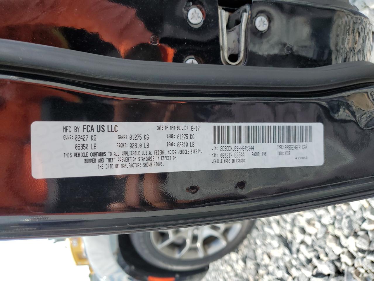2017 Dodge Charger Sxt VIN: 2C3CDXJG9HH645344 Lot: 64563065
